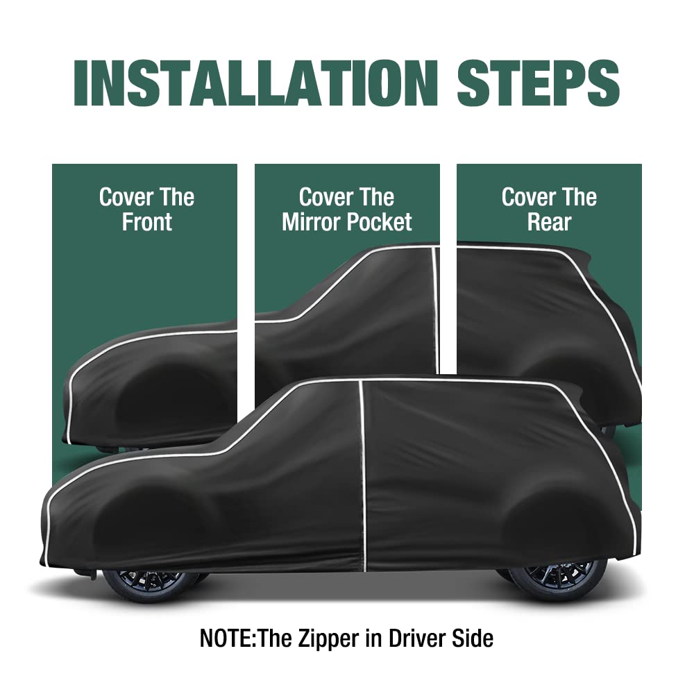 Waterproof Car Cover Compatible for Mini Cooper Cooper S 2-Doors 2002-2024 All Weather 6 Layers Full Car Cover — view 6