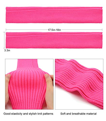 Durio Women's Fashion Leg Warmers 80S Ribbed Knit Leg Warmers Knee High Socks Warm Leg Warmer For Party Sports Fluorescein #TOP1
