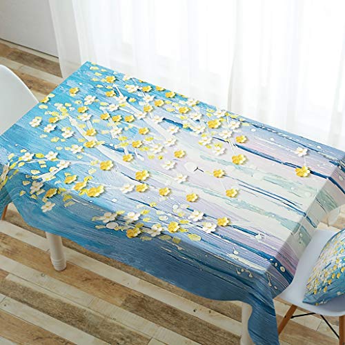 Nappe 100% coton lavable rectangulaire Topmail, tissu moderne de protection de table extra long - 2
