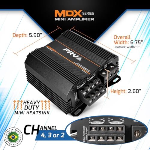 PRV Audio MDX1200.4 2 Ohm Mini 4 Channel Car Audio Amplifier