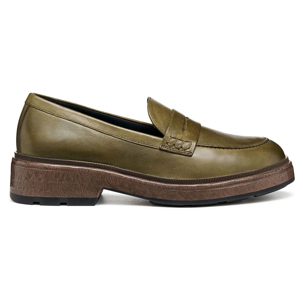 Geox Women's D SWELEN Loafer, Green, 40 EU, Green, 7 UK