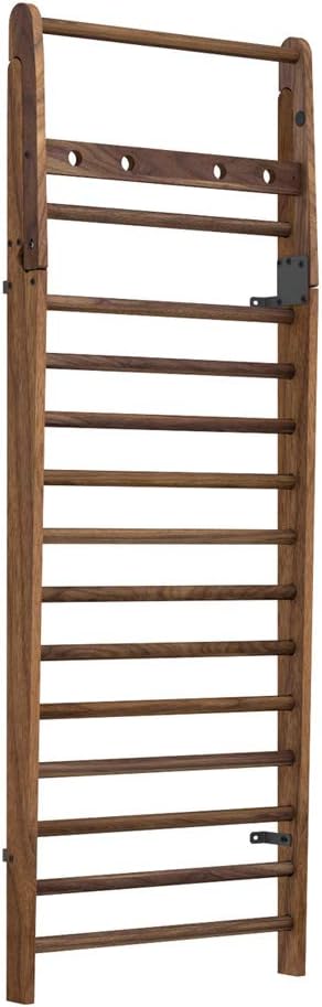 NOHrD WallBar in Walnut wood, showing its full height and 14 horizontal bars.