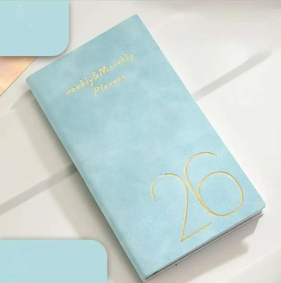 2026 Weekly/Monthly Planner Slim Calender Notebook, Sky Blue