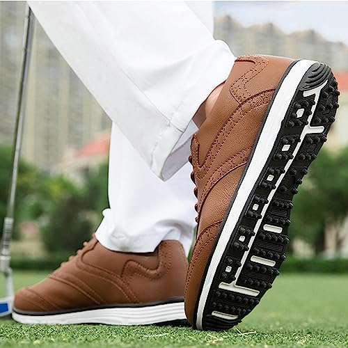Mens Golf Shoes,Classic Lightweight Breathable Mesh Spikeless Golf Shoes for Men,Comfortable Soft Waterproof Golf Shoes Mens,Slip Resistant Golf Footwear3