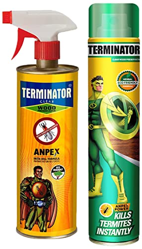Image of Pidilite Terminator Eco-Friendly Termite Killer Spray TermiteKitchen and Wood Preservative (320 ml) & Terminator Eco-Friendly Wood Preservative and Termite, Borer, Insect Repellant Spray (500 ml)