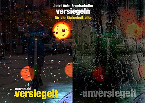 carron Nanoversiegelung Auto Frontscheibe polieren Scheibenversiegelung für Lotuseffekt + Steinschlagschutz wie unsichtbarer Scheibenwischer Abperleffekt (US-Patent)