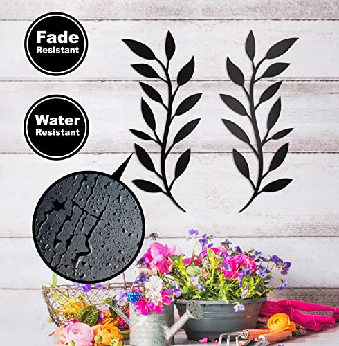 Vivegate Scroll Olive Branch Leaf Metal Wall Decor - 16"X16" 2 Black Wrought Iron Scroll Vine Art Metal Wall Farmhouse Signs For Hanging Above Door Wall Decor #TOP4