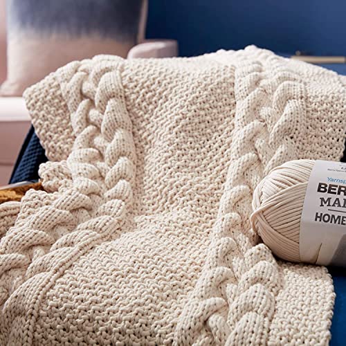Bindertek Bernat Maker Home Dec Cream Yarn - 2 Pack Of 250G/8.8Oz - Cotton - 5 Bulky - 317 Yards - Knitting/Crochet, Ivory #TOP4