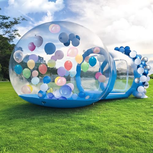 Inflatable Bubble House, Inflatable Bubble House Dome with Blower & Pump, Diameter Waterproof Garden Tent Made of PVC in Commercial Quality for Outdoor, Camping, Party (Blue, 300 cm)