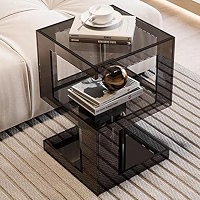 Table D'appoint 3 Niveaux En Acrylique Transparent – 38x20x39 Cm, étagère Décorative Pour Salon, Salle De Bain, Bureau - 5