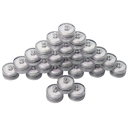 Signstek Set of 24 Submersible Waterproof Wedding Underwater Tea Light Sub LED Light