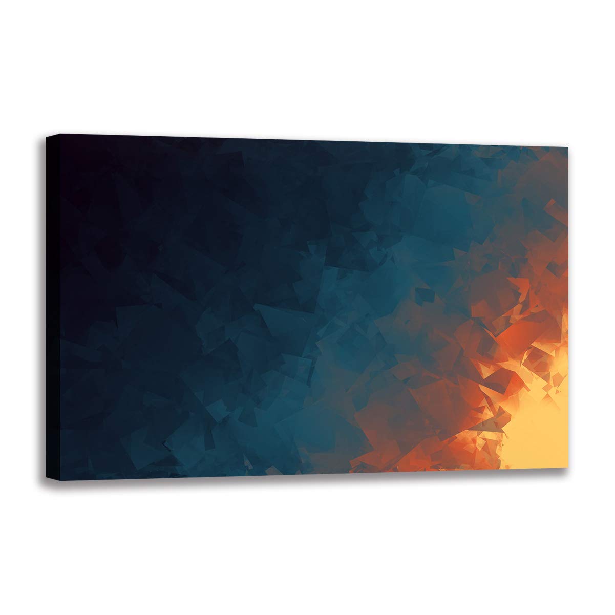 Impresión Del Cartel De La Lona De La Imagen Artística Abstracta Amarilla Oscura Azul Decoración Casera Moderna Arte De La Pared Pintura Decoración De La Sala De Estar (1,100_x_160_cm(Sin marco))