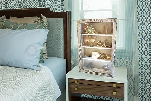 WANLIAN Shadow Box Frame With Acrylic 11x16“ Wooden Shadow Box Display Case With 3 Detachable Shelves & Linen Back - Image 3