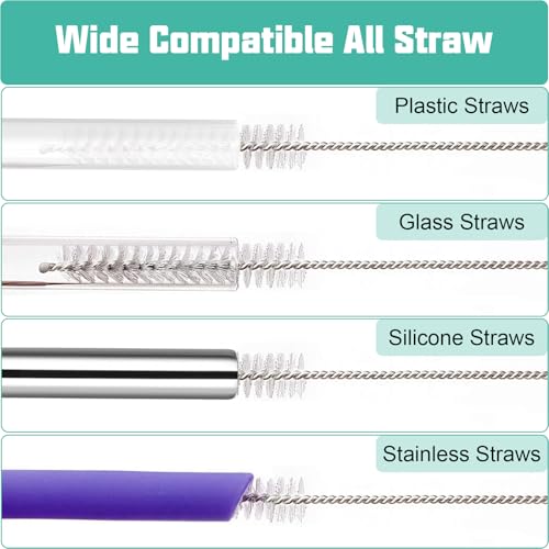 Image of Straw Cleaner Brush for Stanley, 10Pcs Extra Long Straw Cleaning Brush for 40oz 30oz 20oz 14oz Stanley Mug and Cleaning More Glass, Stainless,Bottle and Silicone Straw (Pack of 2)