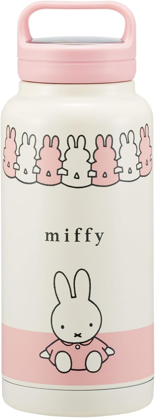 Skater STSC10-A Insulated Stainless Steel Mug Bottle, 33.8 fl oz (1,000 ml), Screw Handle Included, Miffy