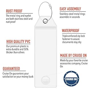 Cruise On Royal Caribbean Cruise Luggage Tag Holder (4 Pack) – Fits All Royal Caribbean Ships, Durable Travel ID Holders for 2026-2027 Cruises, Clear Waterproof Cruise Essentials