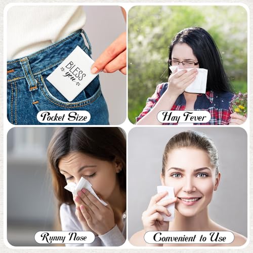 Image of Ctosree 50 Pack Church Pocket Tissues Travel Packs Bulk 500 Sheet Small Tissues Pocket Packs Party Favors 3 Ply Mini Travel Size Individual for Christian