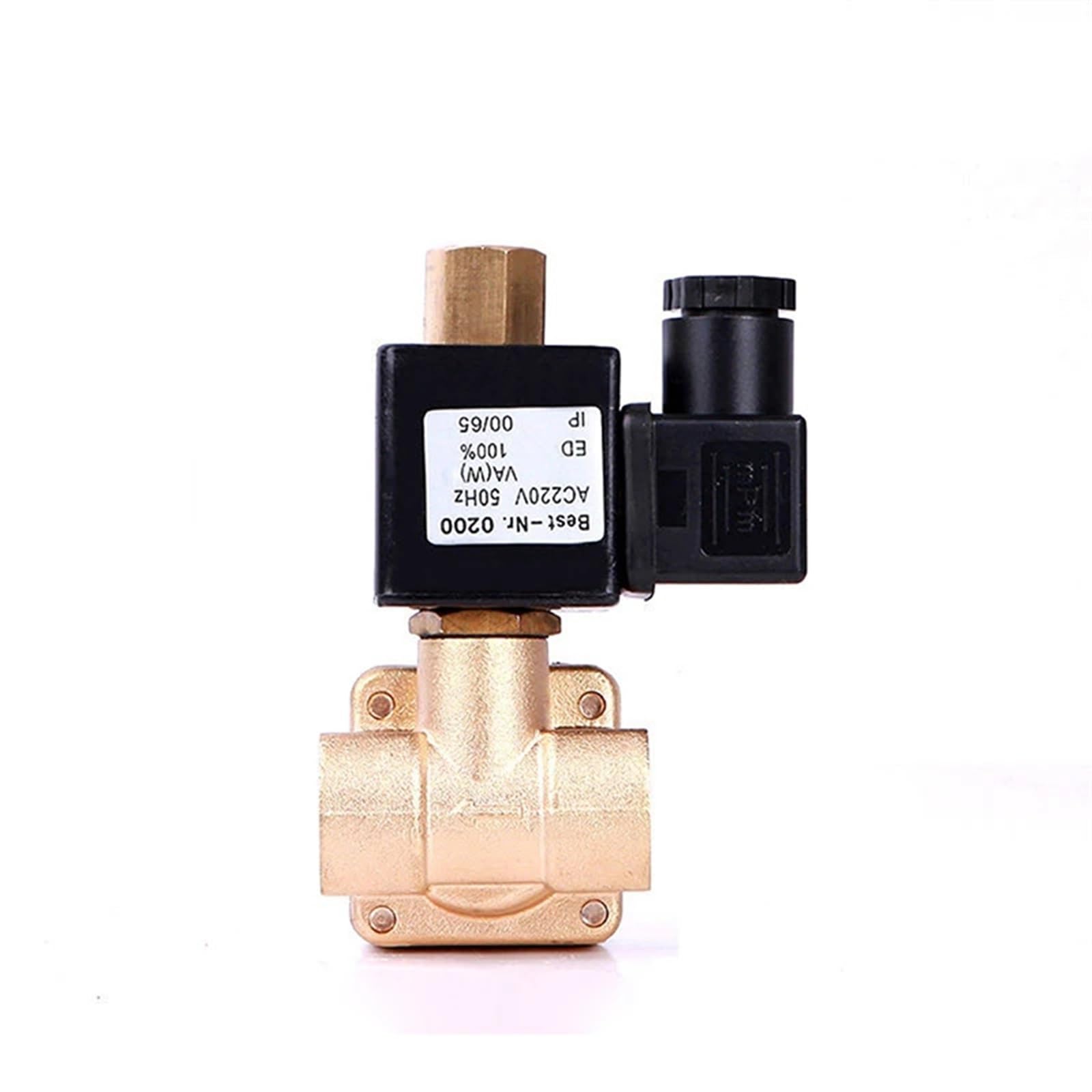 3/8" Normally Open High Pressure Solenoid Valve 0955 Series 220 V 110 V 24 V 12 V Brass 1.6MPA Water Air Valves (G-12VDC-EPDM-SEAL)