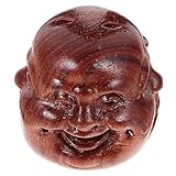 Bastelornament: die hölzerne buddha-kopfstatue ist tragbar und leicht, lässt sich leicht bewegen und tragen und hat eine dekorative wirkung.
