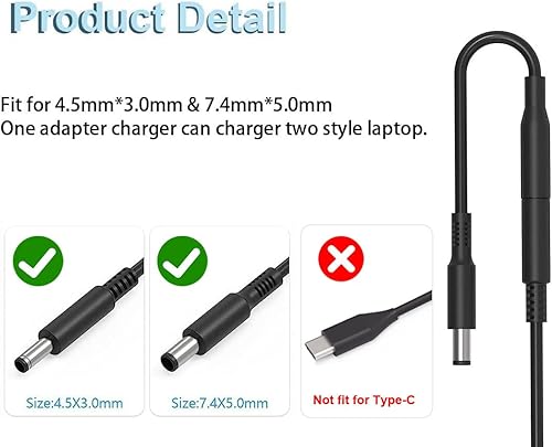 Miniatura 2 de Cargador para laptop Dell Inspiron 13 14 15 5000 7000 3501 3505 3502 3593 5502 5406 5515 5100 5505 7300 7400 Vostro 5301 5402 adaptador de CA Cable