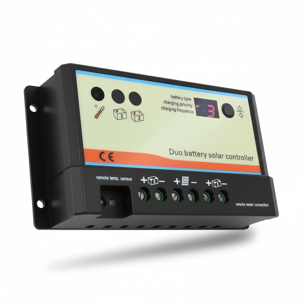 PEVER regulator solarny podwójny akumulator solarny kontroler ładowania 20 A 12 V 24 V