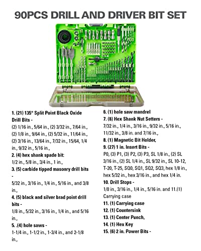 Greenworks Drill/Impact Combo Kit +90 Pieces Drill And Drive Set #TOP6