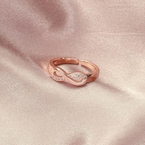 Image of SALTY Anti Tarnish Finger Ring for Women | Adjustable Fancy Jewellery Design | Fashion Accessories for Girls | Minimal Jewelry | Gift for Diwali, Christmas, Marriage, Birthday