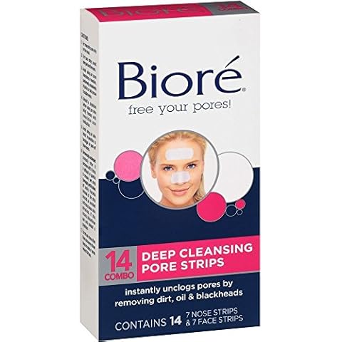 Biore Combo Pack Deep Cleansing Pore Strips Face/Nose 14 Each (Pack of 3) Cover