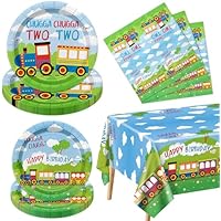 61 decoraciones de tren para segundo cumpleaños, incluyendo