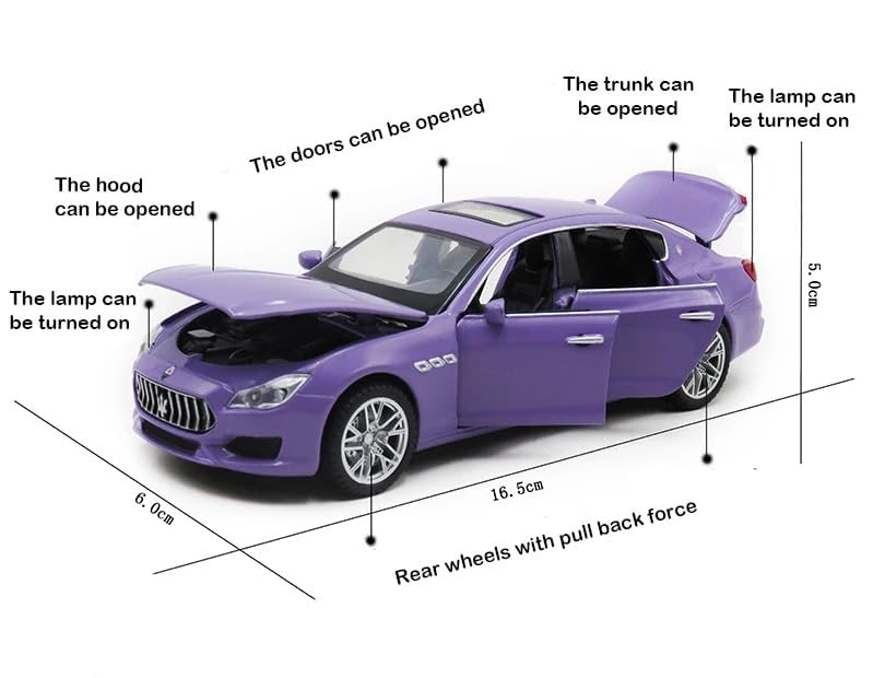 Bluebell Blue 1:32 for Maserati Quattroporte Alloy Scale Car Model Toy Birthday Gift Souvenir Collection Simulation Car Model.