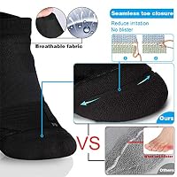 Hylaea Mens No Show Socks for Running Athletic, No Blister Moisture Wicking Anti-Odor Coolmax Sport Socks, Cushion Padded, Breathable, Black, 3 Pack, Large — image 2