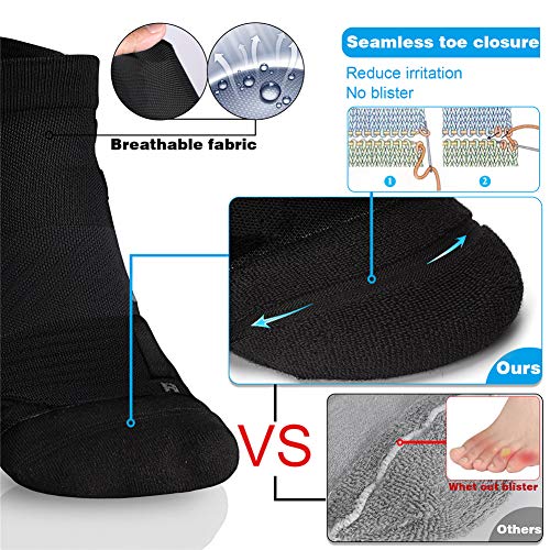 Running Socks For Men, No Show Athletic Socks With Coolmax Cushion Padded, Blister Resistant, Moisture Wicking, Ideal For Walking, Golf, Sport, Workout, Breathable, Black, 3 Pairs, X-Large #TOP1