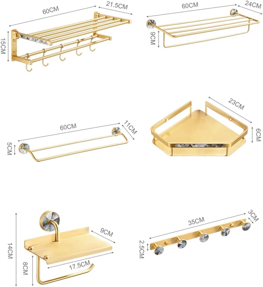 Light Luxury Punch-Free High-end Towel Rack, Towel Ring, Row Hooks, Bath Towel Holder, Tissue Basket, Bathroom Accessories Kit Bathroom (Color : Hair Dryer Three Cup Holder) (Triangular Basket )