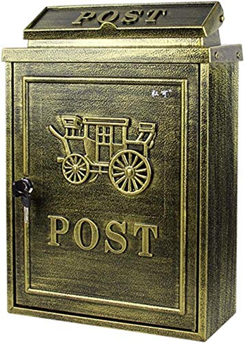Post Box Wall Mount Lockable Mailbox Modern Outdoor Galvanized Metal