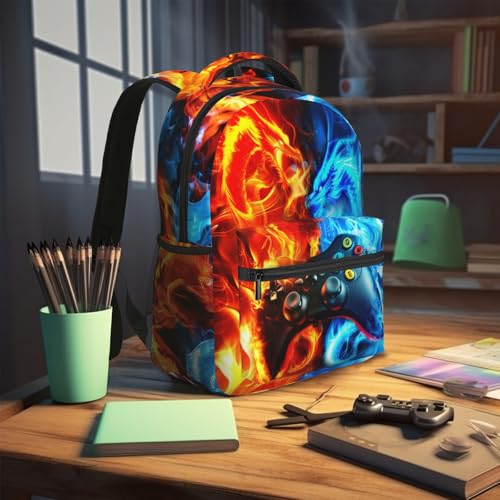Opuiilo Mochila escolar para meninos adolescentes e crianças, mochila escolar para viagem ao ensino