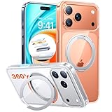 TORRAS Upgrade 360 Magnetic Stand for iPhone 17 PRO Case with Camera Control Button, Fit for MagSafe, Mil-Grade Protection, Slim Soft Edge Translucent Back for iPhone 17Pro 6.3 inch, Clear