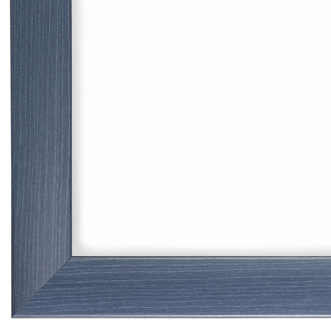 DR24 Marco de fotos de 60 x 85 cm (azul pizarra) a medida, marco de madera de densidad media de 35 mm de ancho, incluye cristal sintético antirreflectante, parte trasera estable, pasadores de flexión