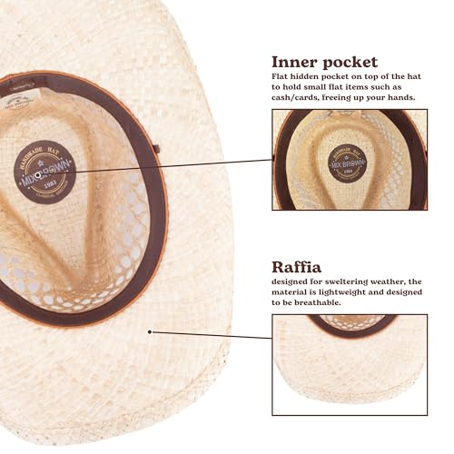 Image of Straw Cowboy Hats Cowgirl Hat Western Cowboy Hat Rancher Hat for Men Women, Exquisite Decoration Band