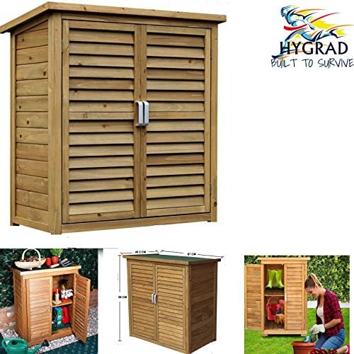 HYGRAD® Outdoor Garden Shed Tools Storage Wooden Cupboard Weatherproof Utility Storage Lawn Mower Cabinet UK (Large)