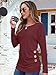 MOLERANI Womens Long Sleeve Tunic Tops Fall Shirts to Wear with Leggings 2025 - Breathable Crewneck Button Blouse for Yoga Workout,Wine Red,S