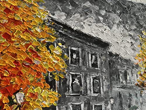 Diathou Cityscape Painting Large Abstract Canvas Wall Art Picture, 24X48 Inch Modern Oil Painting Frame Art Wall Art Living Room Bedroom Landscape Contemporary Art Ready To Hang #TOP1