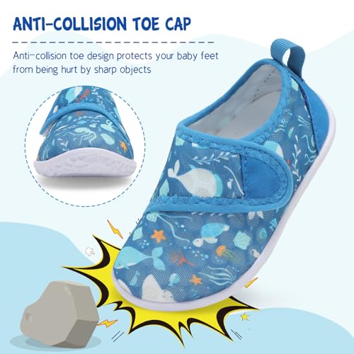 Image of LeIsfIt Toddler Water Shoes Boys Girls Barefoot Aqua Socks Kids Breathable Quick-Dry Swim Shoes for Beach Pool Surf