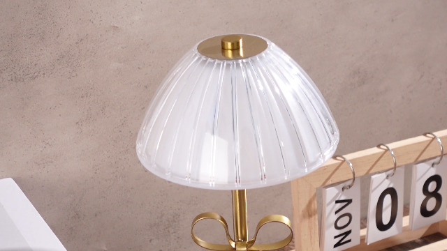 Image of Liliful 2 Pcs Cordless Table Lamp Rechargeable Touch LED Small Gold Portable Battery Operated USB-c Desk Lamp 3 Color Dimmable for Bedroom Living Room Dining (Gold,Mushroom Style Bow)