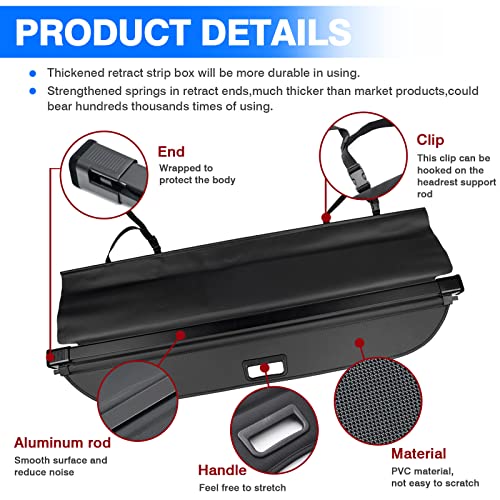 Image of Powerty Cargo Cover for 2019-2025 Infiniti QX50 Accessories, Canvas