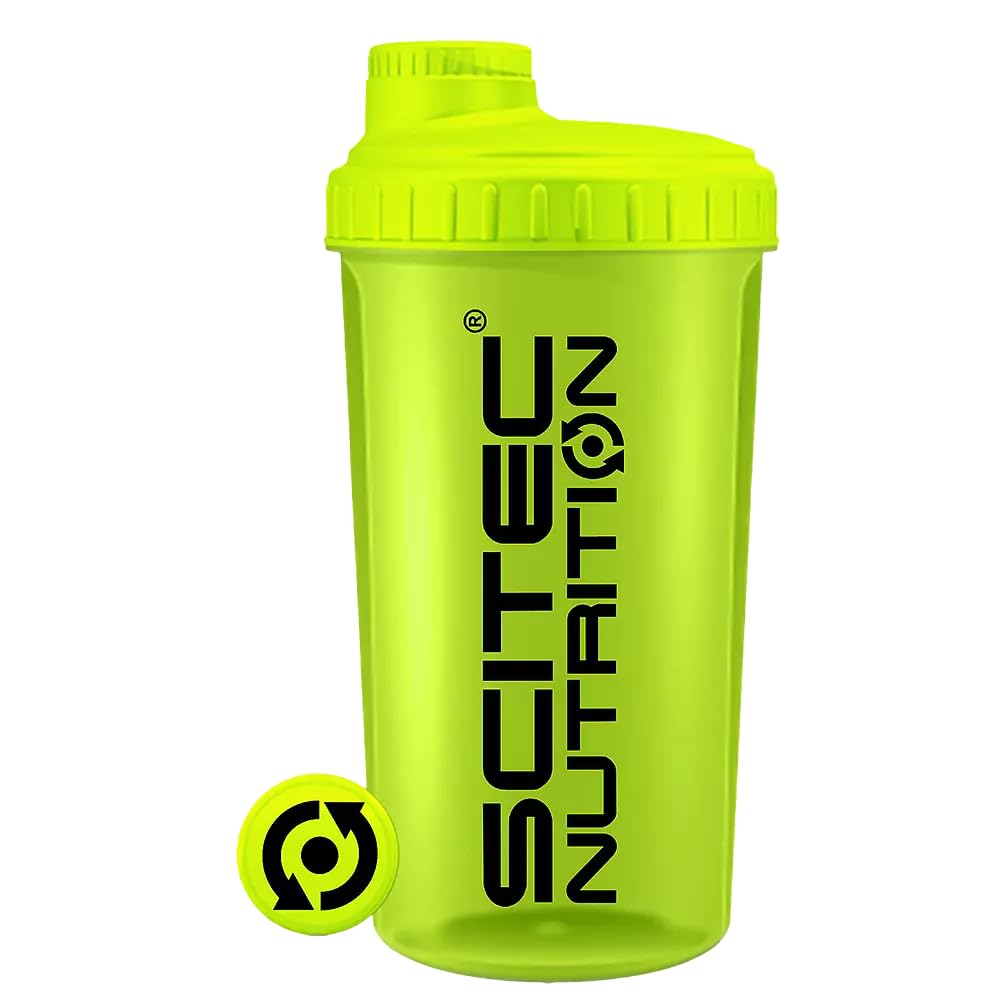 Scitec Nutrition Shaker, Shaker proteico, senza BPA, 700 ml, Giallo Neon
