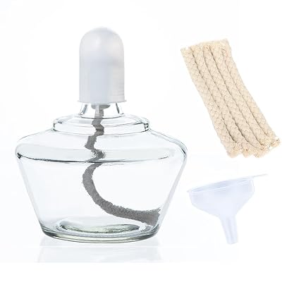 Classic Style Alcohol Burner Lamp Glass Bunsen Burners Lab Equipment Heating 250ml with 5 Free Replacement 6inch Wicks and Funnel