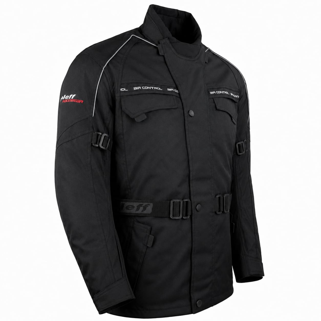 ROLEFF RO700 Motorradjacke mit Protektoren, Thermofutter, Klimamembrane & Belüftungssystem für Sommer und Winter, schwarz