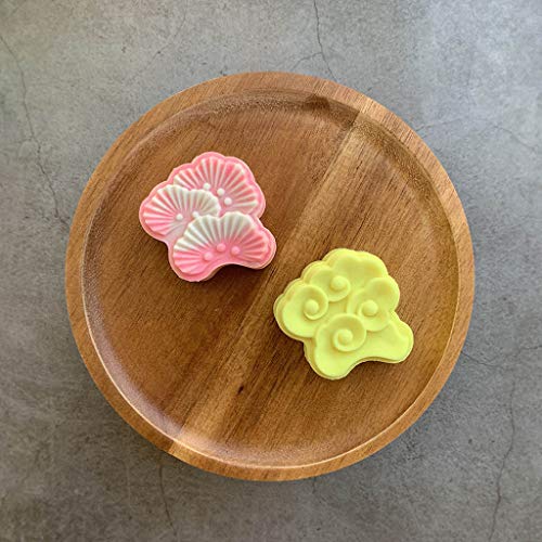 Cortador de biscoito de plástico Mooncake 50/65 g com 2 carimbos de chocolate prensado à mão