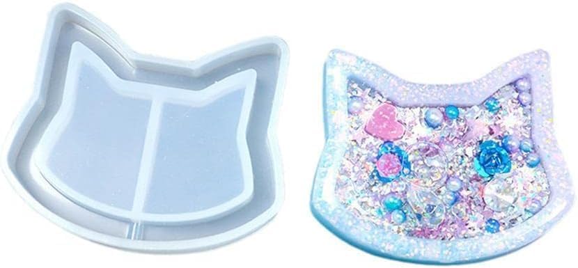 Meikakka Molde de estrella de resina epoxi, utensilios de silicona, agitador de paletas, llavero brillante de silicona, caja de espejo de