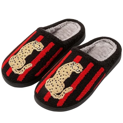 Image of Cute Animal Slippers for Women Man Cartoon Animal Slippers for Woman Fuzzy Memory Foam Winter Warm Fluffy Shoes